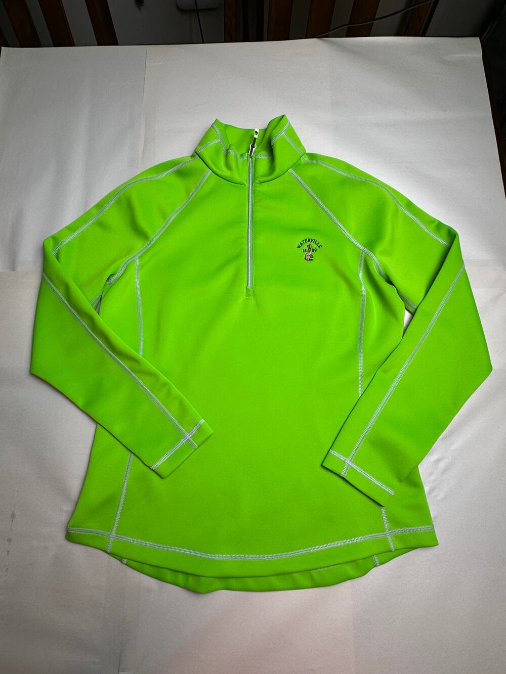 Sunice Women's M Golf Pullover 1/4 Zip Waterville 1889 Lime Green Athletic